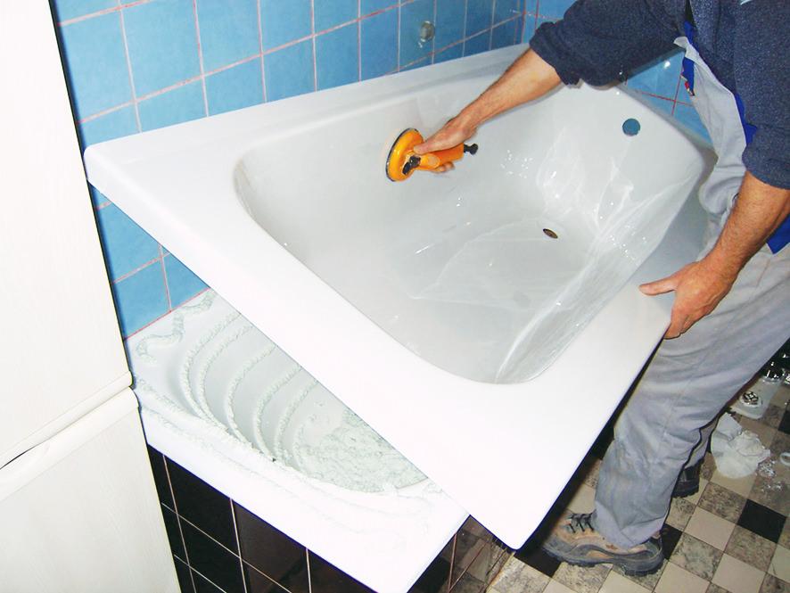 восстановление покрытия ванны акрилом