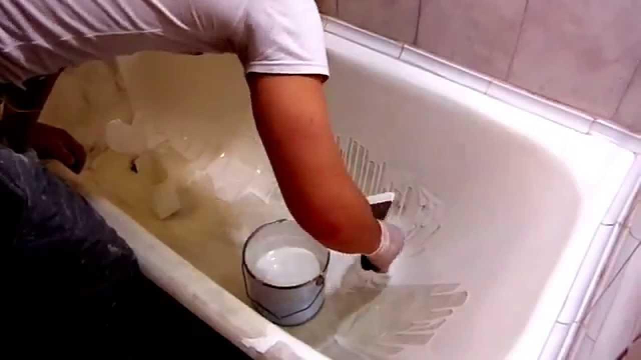 Реставрация ванны своими руками, видео облива ванны акрилом