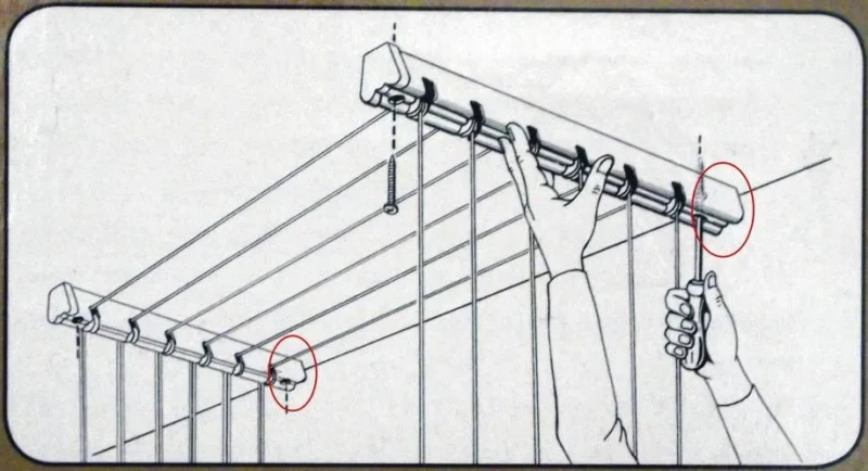 Установка потолочных лиан для сушки белья своими руками пошаговая инструкция